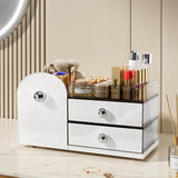 Makeup Organizer with DrawersHigh-Capacity Skincare organizersMakeup Brushes HolderMake up organizers for VanityCosmetic Display CasesBathroom Countertop Organizer(White)