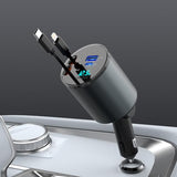 Multi Retractable Car Charger 4 in 1 Car Fast Charger 100W Retractable Cables (2.6FT) iPhone+Type C and 2 Charging Ports Compatible with iPhone 15/14/13/12/Pro Max Samsung Galaxy S23/S22/S20 Google