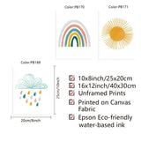 3pcs Cartoon Rainbow Canvas Wall Art for Home Decor
