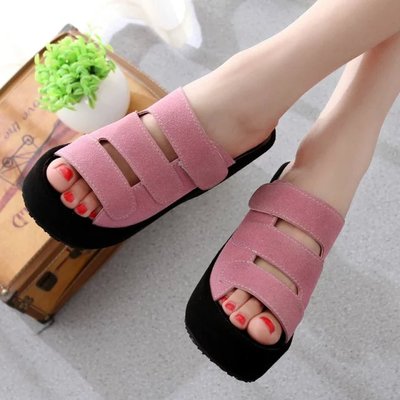 Women's Thick Sole Suede Slide Sandals