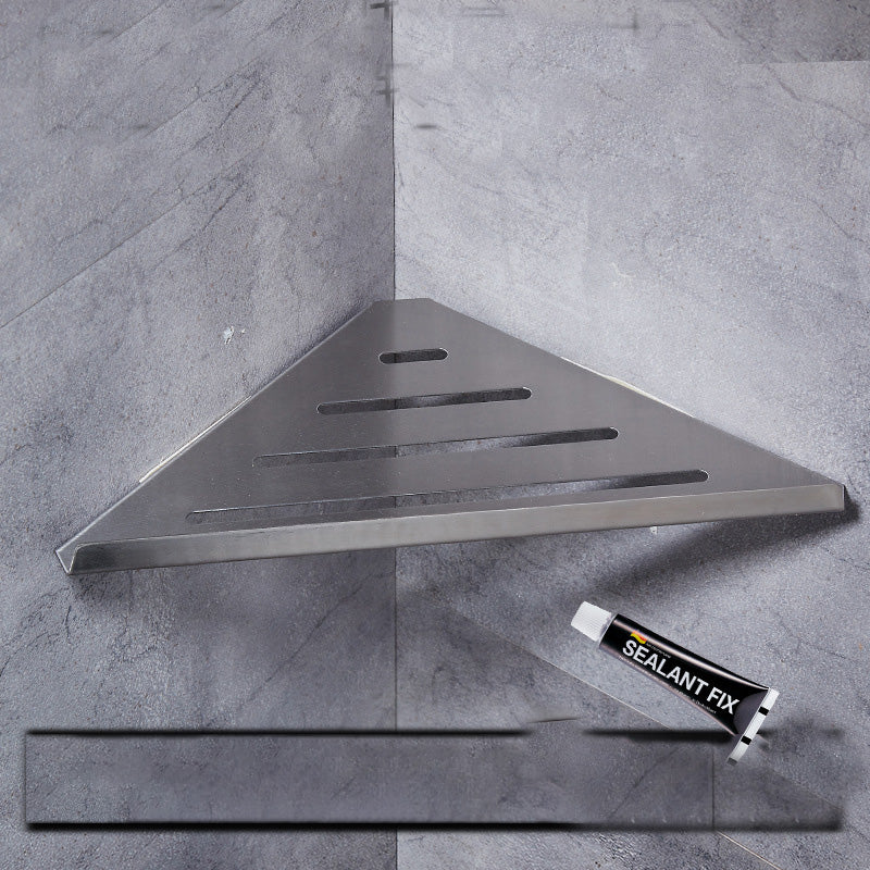 Brushed Stainless Steel Corner Storage Rack for Bathroom