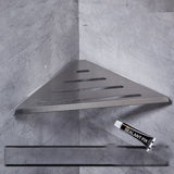 Brushed Stainless Steel Corner Storage Rack for Bathroom