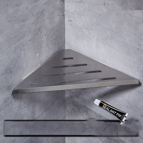 Brushed Stainless Steel Corner Storage Rack for Bathroom