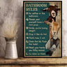 Funny Bathroom Rules Goat Poster - Home Wall Decor 8x12
