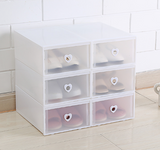 6-Pack Thick Transparent Drawer Shoe Storage Boxes