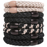 WILDREEDS 8Pcs Hair Ties for Thick Hair Hair Tie Bracelet Ponytail Holders Exceptionally Secure with Gentle Hold Hair Ties for Girls and Women Hair Accessories Mixed Color 6