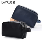 Men's Travel Cosmetic Bag - PU Leather Toiletry Organizer