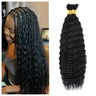 ZVBULK Super Wave Bulk Human Hair Wet and Wavy Braiding Hair - French Braiding Hair No Weft 100% Virgin 100g (1Pack-4PCS) Boho Braids (Natural Black 22 Inch)