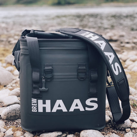 BREW HAAS Soft Sided Insulated Leak Proof Cooler 24 Can Holder Matte Black Insulated Bag Leak Proof Waterproof Keeps Ice Cold for 24+ Hours Cooler Bag Hard Liner Camping Hiking or Beach