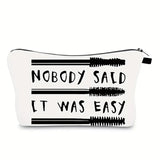 Eyelash Brush & Letter Print Makeup Bag Organizer