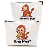 VICBOU Funny Monkey Makeup Bag Monkey Gifts for Girls Monkey Supplies Accessories Cute Cosmetic Bag for Women Girls Animal Monkey Lovers Sister Best Friends Graduation Mothers Day Birthday Gifts