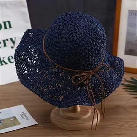 Handmade Crochet Straw Hat - Fashionable Accessory