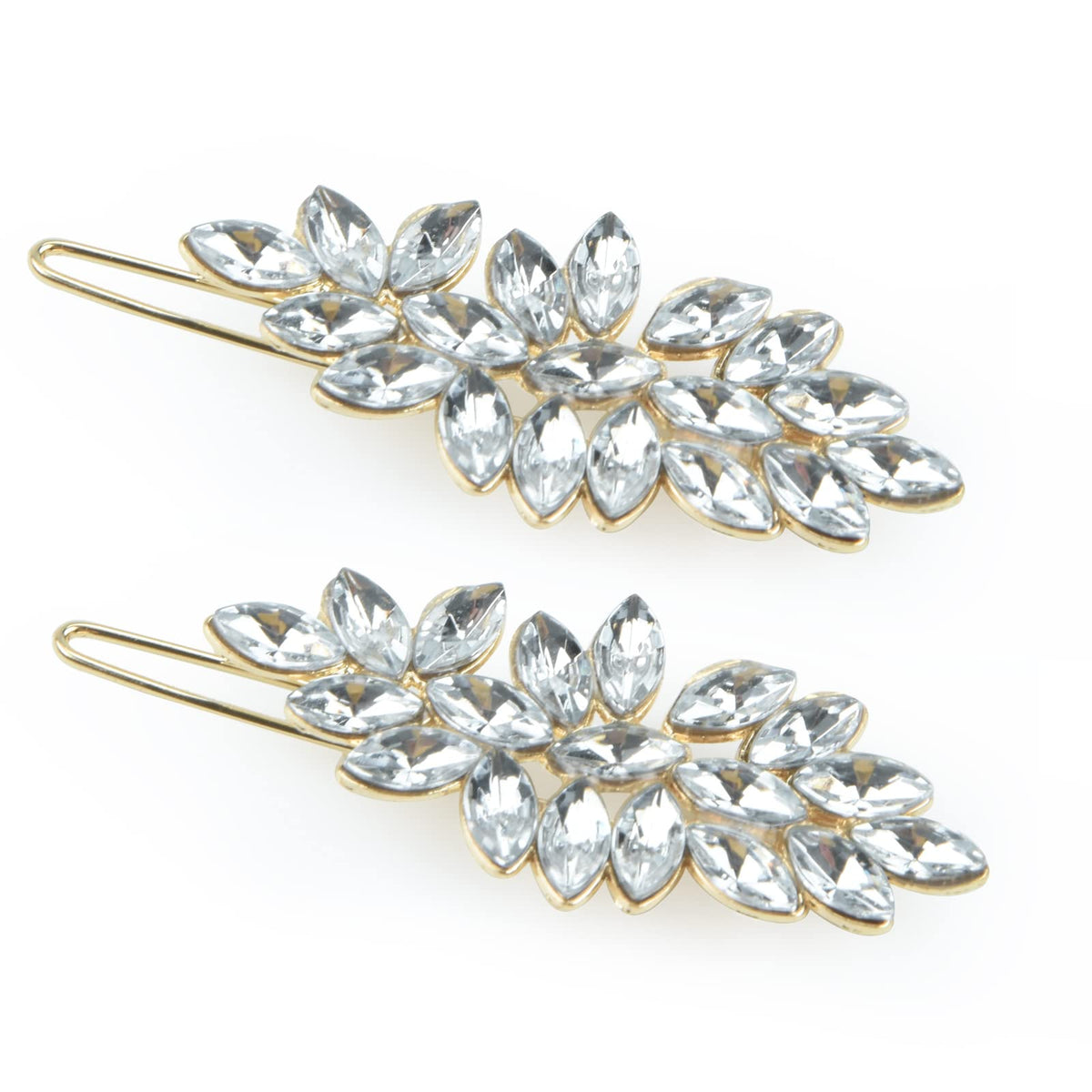 Rhinestone Hair Pins Crystal Hair Clips Handmade Cute Hair Barrettes Hollow Geometric Hairpins Elegant Metal Hairpin Hair Accessories Headwear Styling Tools Gifts for Women Girls