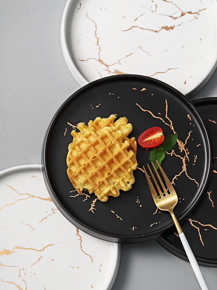 Creative Marble Pattern Ceramic Steak Plate (Home Use)