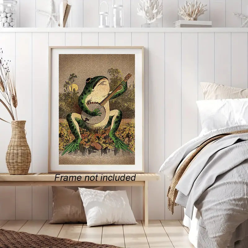 6 pc Casual Guitar Frog Canvas Art for Home Decor