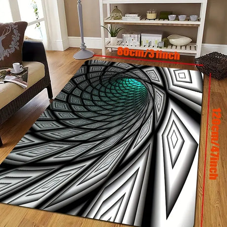 3D Swirl Illusion Rug Entry Floor Mat for Home Decor