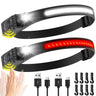 Headlamp Rechargeable Flashlight 2-Pack 230° Wide Beam & Adjustable Focus LED Head Lamp with Red Light Motion Sensor Head Lights for Forehead Hard Hat Headlight Headlamps for Adult Camping Fishing