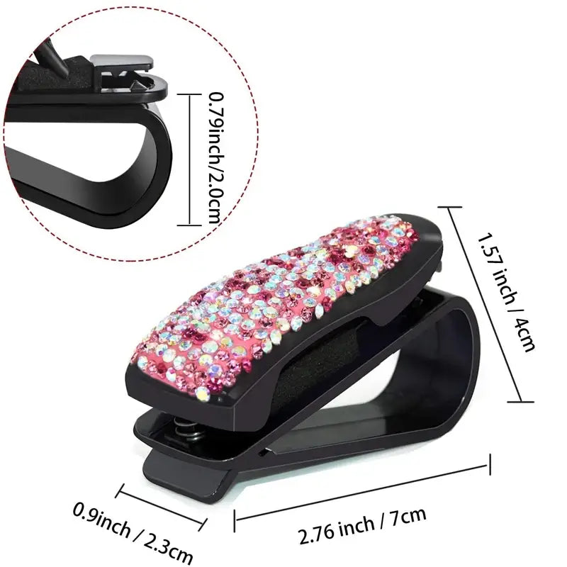Multifunctional Diamond Car Glasses Clip for Sun Visor