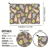 Easter Bunny Makeup Bag - Portable Cosmetic Organizer