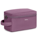 ECOHUB Toiletry Bag for Women Travel Dopp Kit Water Resistant Small Makeup Bag Organizer for Traveling Cosmetics Separate Dry Wet & Toothbrush Pocket Wide Open Pink