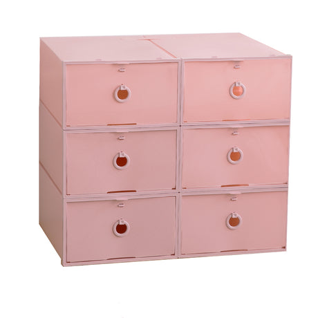 6-Pack Thick Transparent Drawer Shoe Storage Boxes