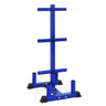 WF Athletic Supply Olympic Bumper Plate Storage Rack Home Gym 2 Inch Weight Plate Holder Heavy-Duty Weight Plate Tree with 4 Barbell Holders 800LB Weight Capacity Blue