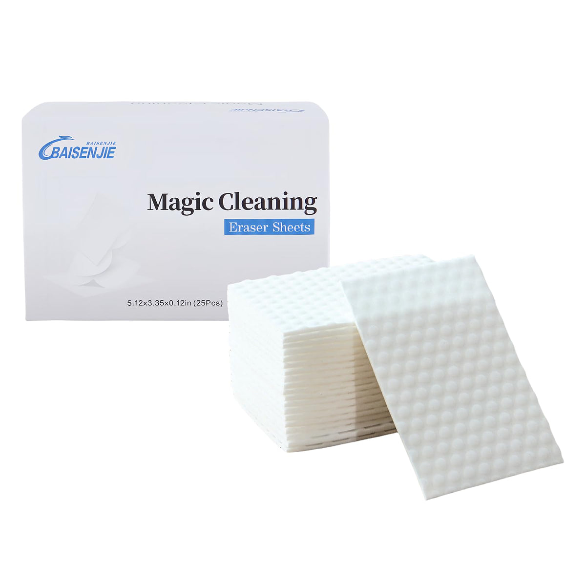 Magic Sponge Eraser SheetCleaning Wipes for Hard to Reach SpacesScouring Pad for Sneakers Faucets Car Interiors Home Surfaces Cleaning (255.12x3.35x0.12in)