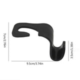 4pcs Car Seat Headrest Hook Hanger Organizer (Black)