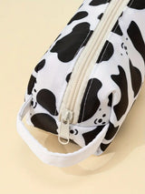 Smiley Face Cow Print Makeup and Pencil Case Organizer