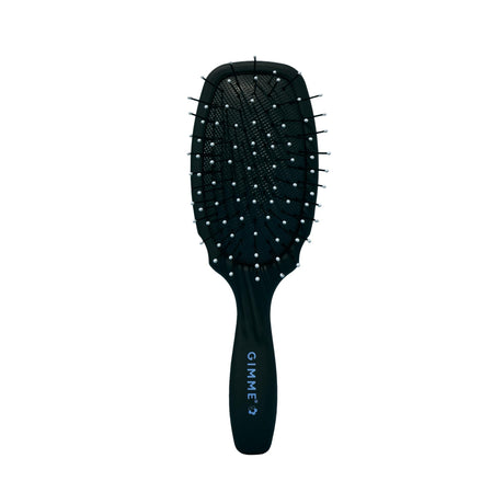 GIMME Hair Brush - Mini Travel Detangler Brush for Medium Hair with Anti-Static Heat-Resistant & Flexible Nylon Bristles - Bristle Brush for Women Teens & Girls Black