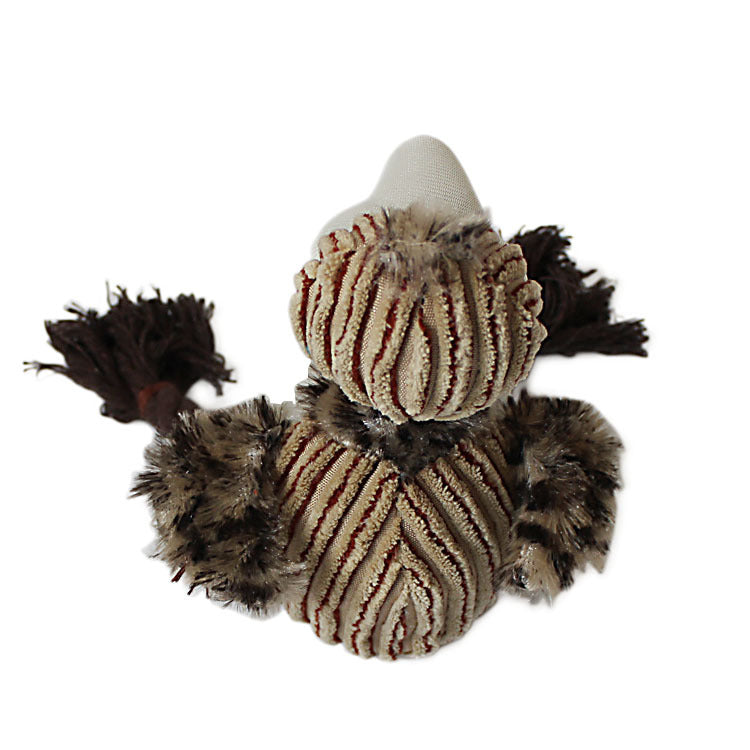 Three-Color Corduroy Bird Plush Pet Toy with Rope