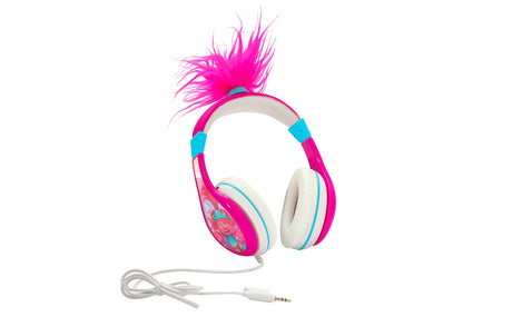eKids Trolls Band Together Headphones for Kids Wired Headphones for School Home or Travel Tangle Free Kids Headphones with Volume Control 3.5mm Jack Includes Headphone Splitter