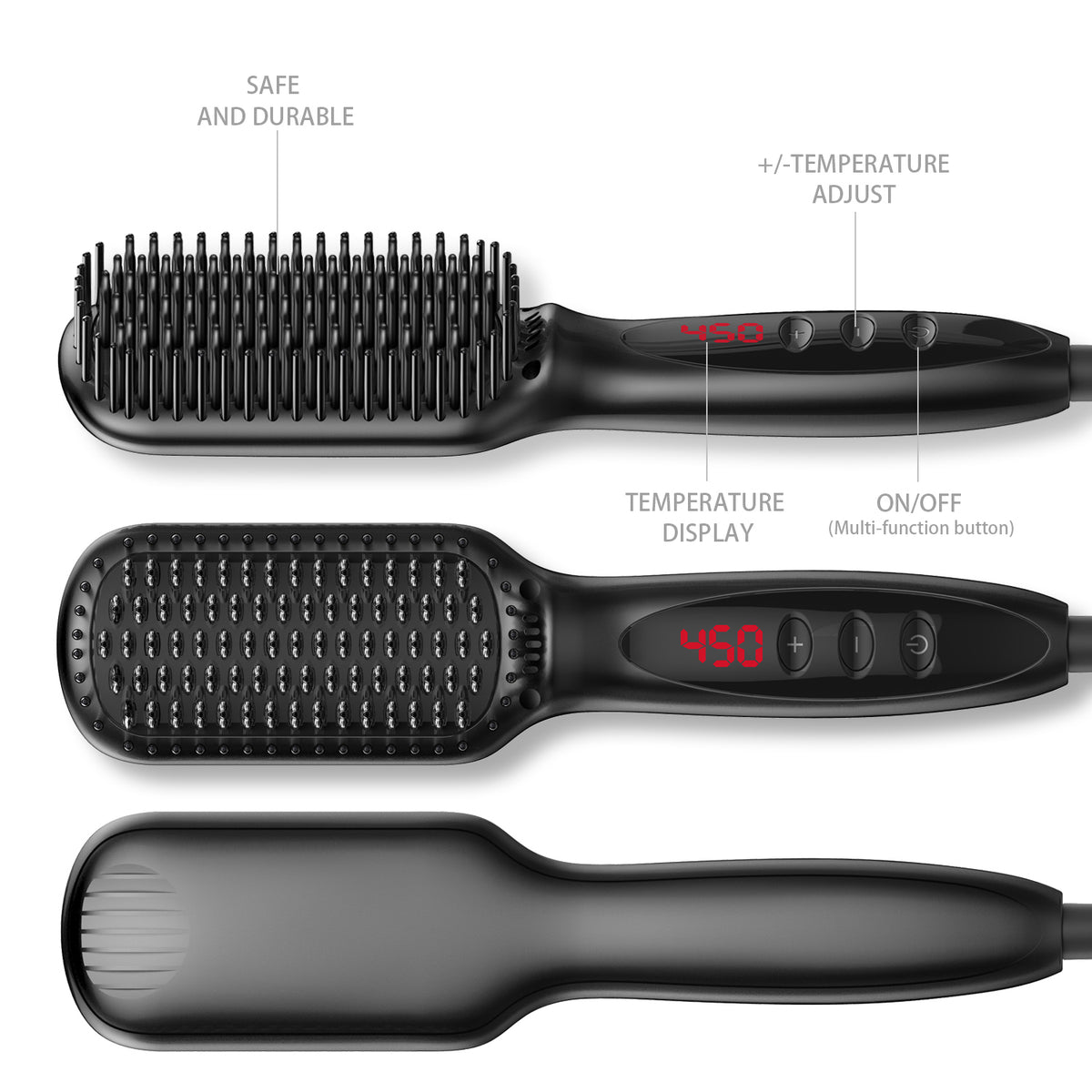 Hair Straightening Brush and Tool Set