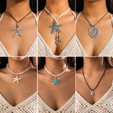Bohemian Seashell Starfish Mermaid Necklace Accessory