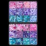 Umillars 700pcs 3D Resin Nail Art Charms with 1350pcs Special Shape Nail Flatback Rhinestones Nail Art Slices Acrylic Hollow Beads Nail Sequins Mini Flowers for Nail Art Designs(Pink+Blue+Purple)