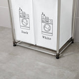 Laundry Hamper 2 Tier Laundry Sorter With 4 Removable Bags For Organizing Clothes, Laundry, Lights, Darks