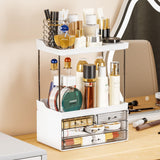 Yieach 2 Pack Makeup Organizer for Counter with 4 Drawer14.4" Tall Large Capacity Cosmetics Storage DrawerStackable Bathroom Counter Organizer and Skincare Organizer for VanityBedroomDresserWhite