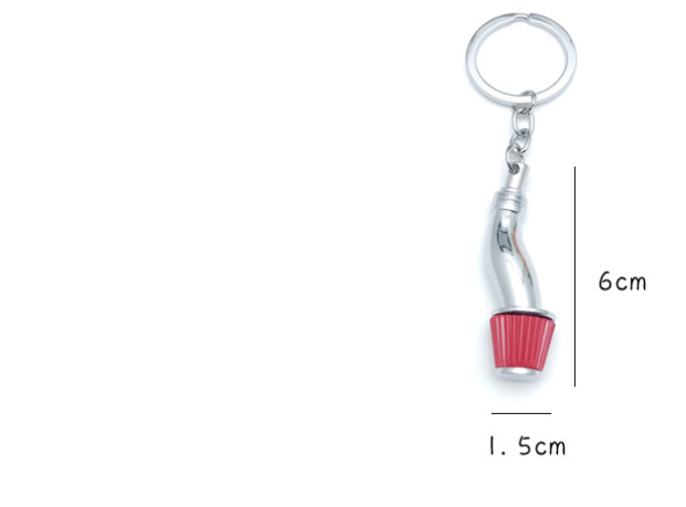 Car Modification Metal Keychain with Air Filter Pendant