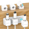 KIVOS Magnetic Cable Clips Cord Organizer Wire Holder Keeper for Desk Car Wall 6 Pack USB-C Charger Cable for iPhone iPad (White)