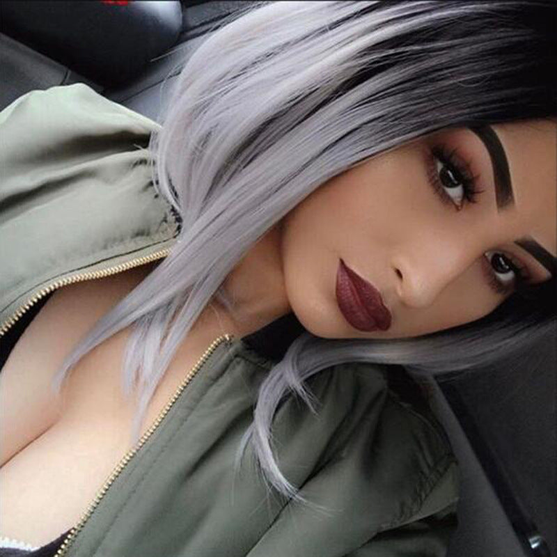 Gradient Long Straight Hair High-Temperature Wig