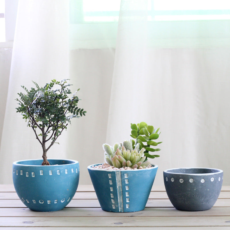 Handmade Cement Planter for Succulents and Greenery