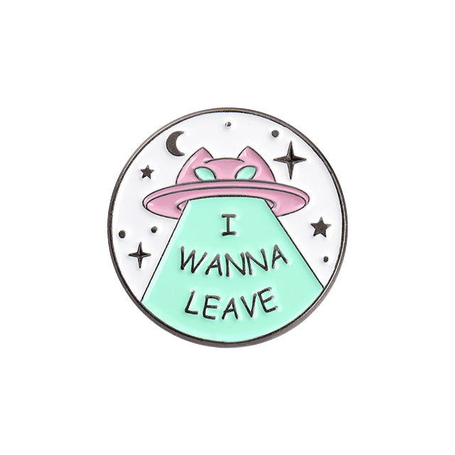 Cartoon Jewelry Alien Spaceship Brooch Accessory