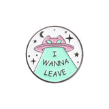 Cartoon Jewelry Alien Spaceship Brooch Accessory