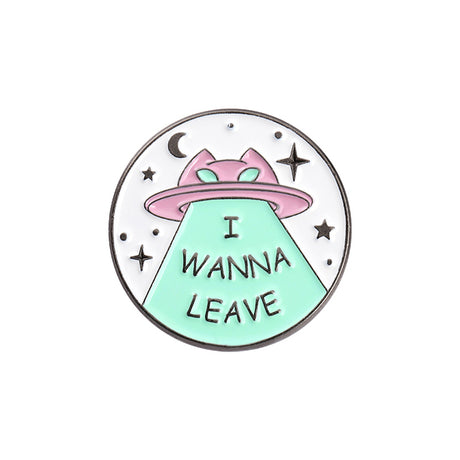 Cartoon Jewelry Alien Spaceship Brooch Accessory