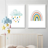 3pcs Cartoon Rainbow Canvas Wall Art for Home Decor