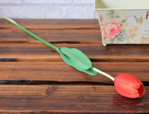 Single Tulip, Faux Silk Flower for Home Décor