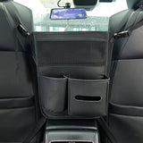 Leather Car Seat Backrest Storage Bag and Hook Pocket