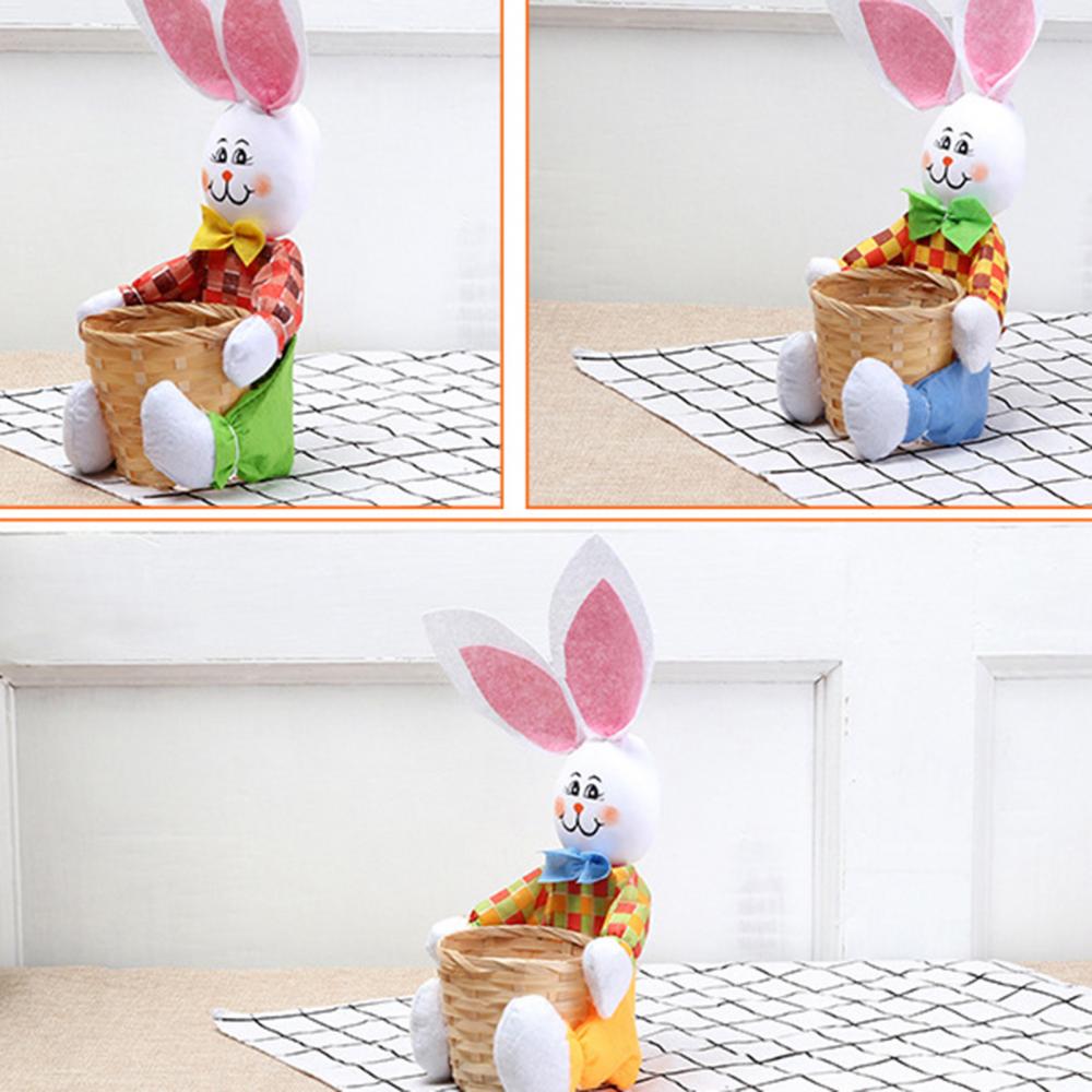 Cartoon Rabbit Design Bamboo Egg Organizer Basket