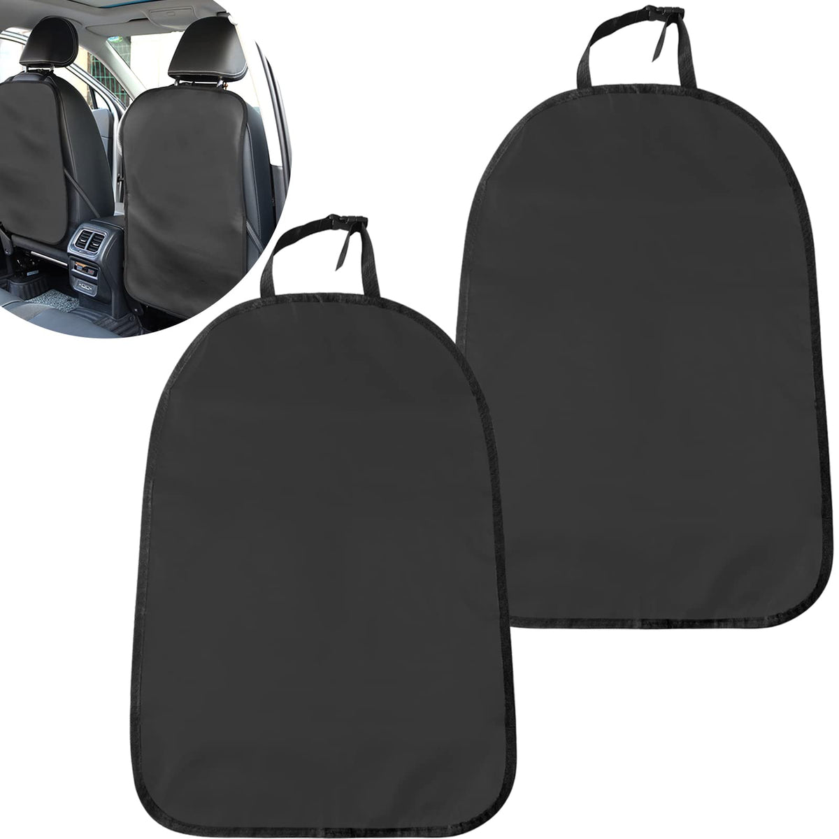 NTNEV 2PCS Back Seat Protector for Car Quality Car Kick Mats Waterproof Car Seat Protection from Dirt Vehicle Back Seat Kids Safety Accessories Universal Fit Automotive Interior Protectors