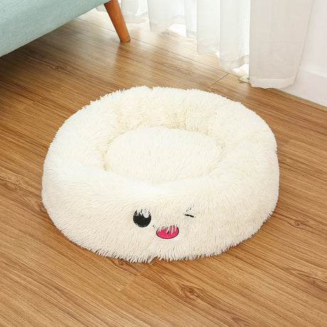 Round Cat and Dog Bed - Pet Cushion and Supplies